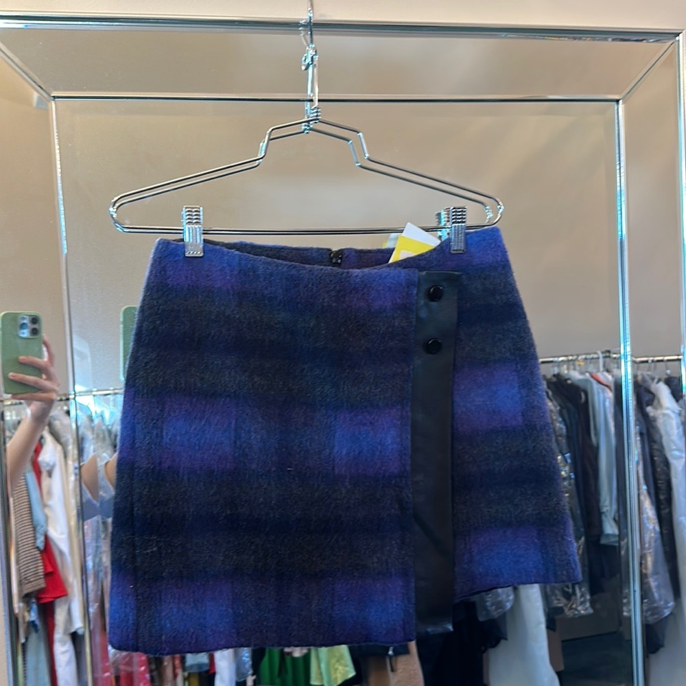 Karen Millen Blue, Black, Purple wool skirt